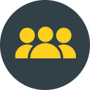 Yellow People Icon in a black circle